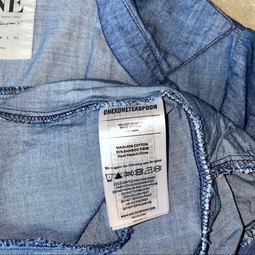 NWOT One Teaspoon Denim Long Sleeve Jumpsuit Size XS - Picture 16 of 16